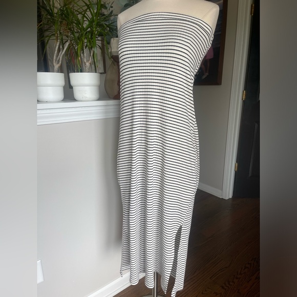 RVCA black white striped open back strapless dress L - Picture 5 of 10